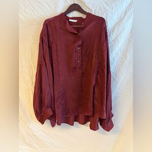 Ces Femme Burgundy Blouse